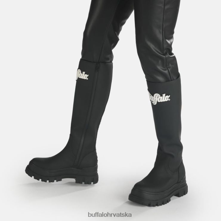 crno Buffalo aspha rain hi boot flat vegan |čizme TDD6T233